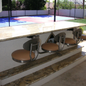 Outdoor 4004 Swing out stool by Seating Innovations - Outdoor, Recreational Use Application, Outdoor/Specialty Room, Traditional Style, Alpha 341 (Holland Chair), Satin Nickel Finish, Upholstered Seat Seat, 36 Height