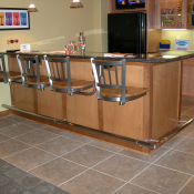 Specialty 5009 Swing out stools by Seating Innovations - Specialty, Residential Use Application, Kitchen/Snack Bar Room, Traditional Style, Contessa 333 (Holland Chair), Satin Nickel Finish, Maple Seat, 36 Height