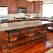 Snack Bar 1051 Swing out stools by Seating Innovations - Snack Bar, Residential Use Application, Kitchen/Snack Bar Room, Traditional Style, Catalina 332 (Holland Chair), Black Finish, Cherry Seat, 36 Height